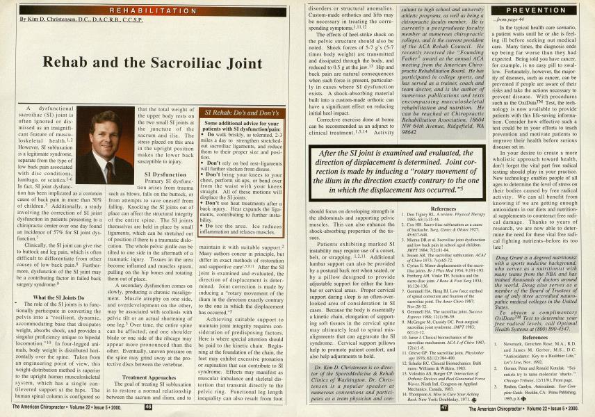 Rehab and the Sacroiliac Joint