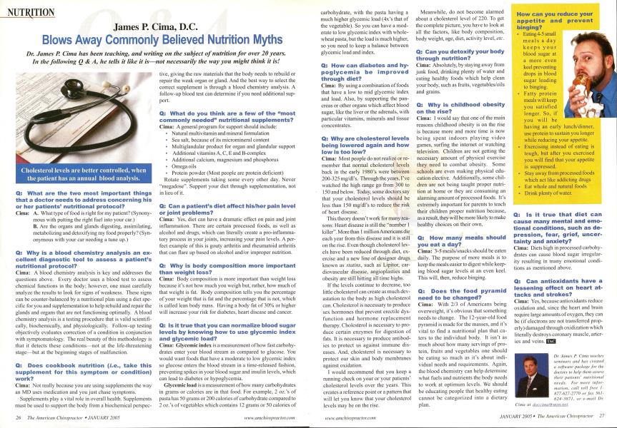 James P. Cima, D.C. Blows Away Commonly Believed Nutrition Myths