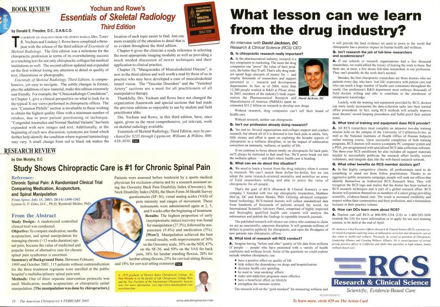 Study Shows Chiropractic Care is #1 for Chronic Spinal Pain