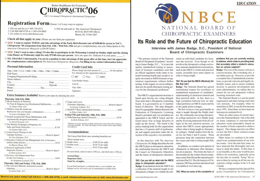 NBCE NATIONAL BOARD OF CHIROPRACTIC EXAMINERS
