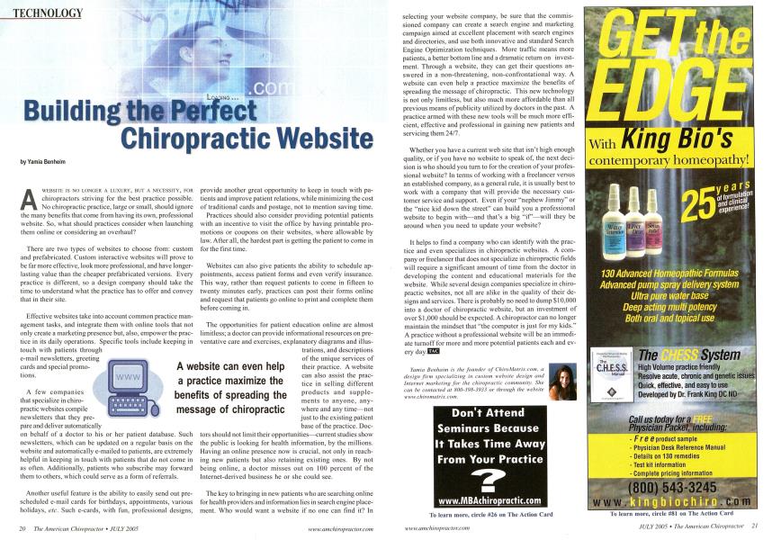 Building the Chiropractic Website