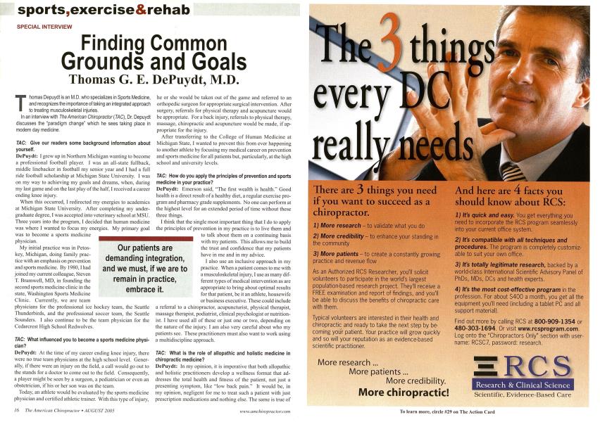 Finding Common Grounds and Goals Thomas G. E. DePuydt, M.D.