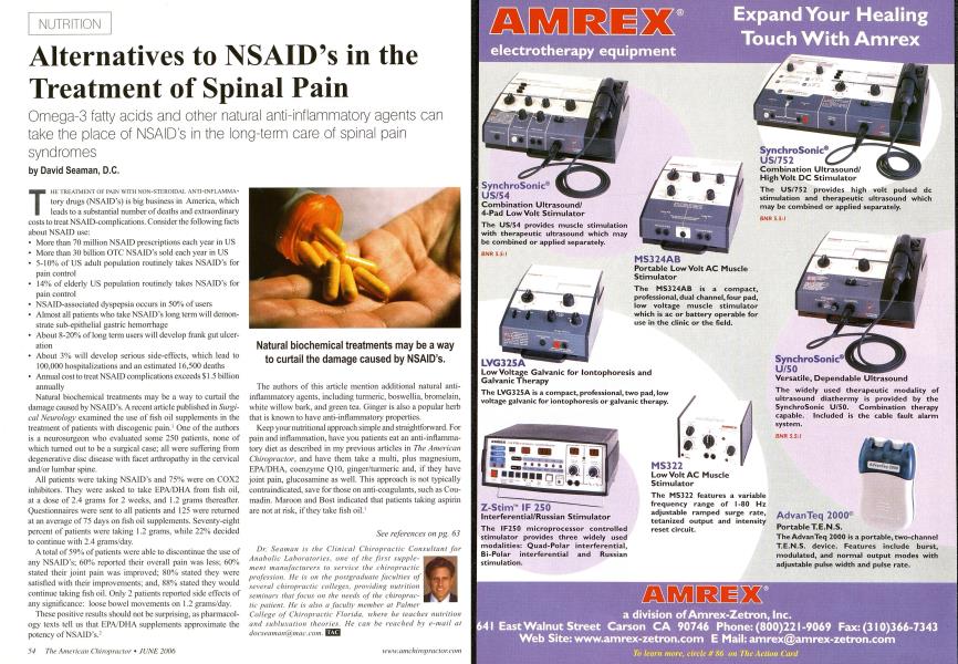 Alternatives to NSAID's in the Treatment of Spinal Pain