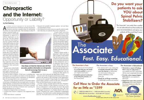 Chiropractic and the Internet: Opportunity or Liability?