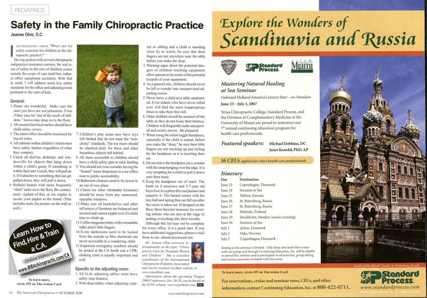 Safety in the Family Chiropractic Practice