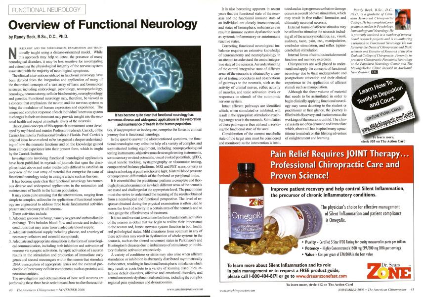 Overview of Functional Neurology