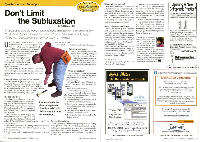 Don't Limit the Subluxation