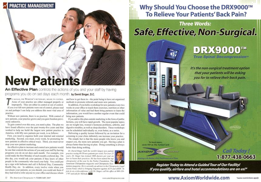 New Patients An Effective Plan controls the actions of you and your staff by having