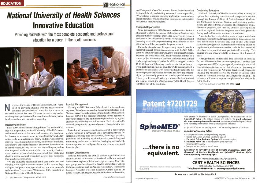National University of Health Sciences Innovative Education