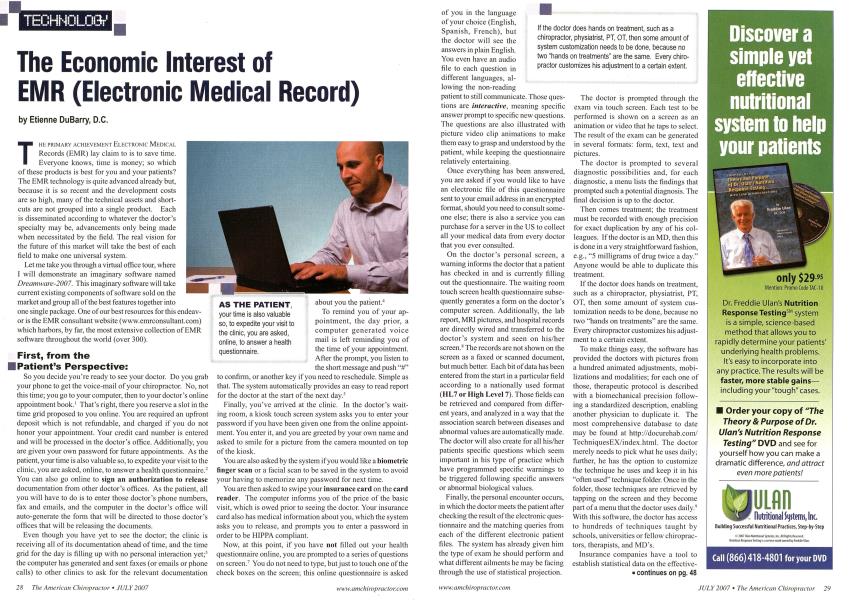 The Economic Interest of EMR (Electronic Medical Record)
