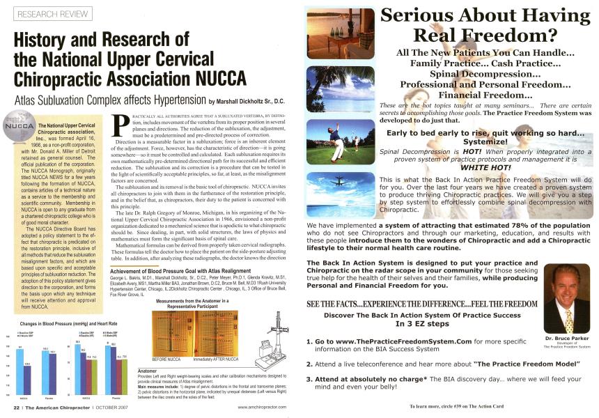History and Research of the National Upper Cervical Chiropractic Association NUCCA