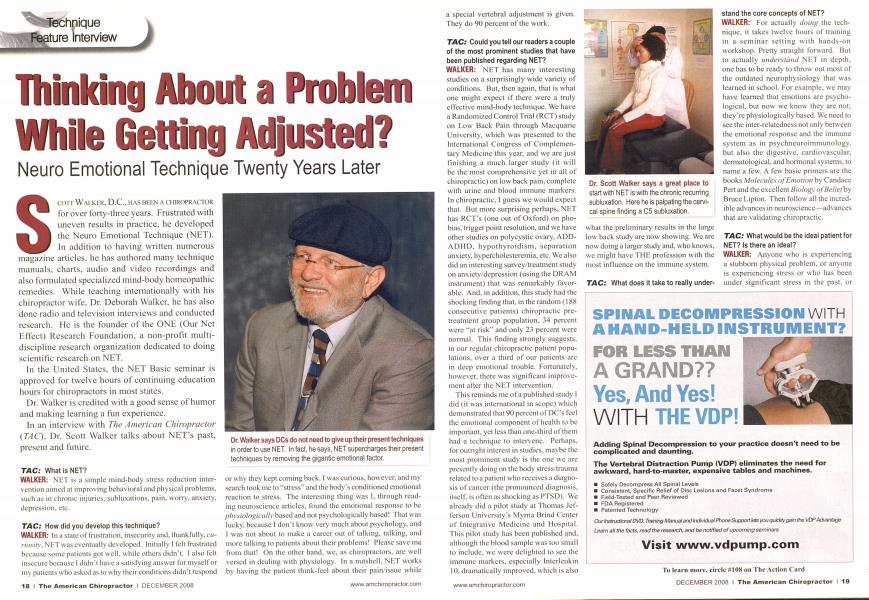Thinking About a Problem While Getting Adjusted? Neuro Emotional Technique Twenty Years Later