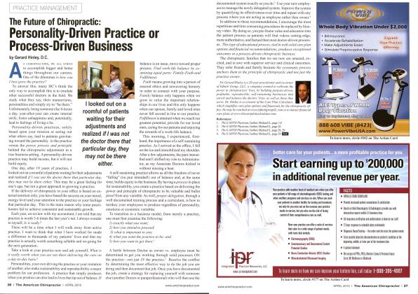 The Future of Chiropractic: Personality-Driven Practice or Process-Driven Business