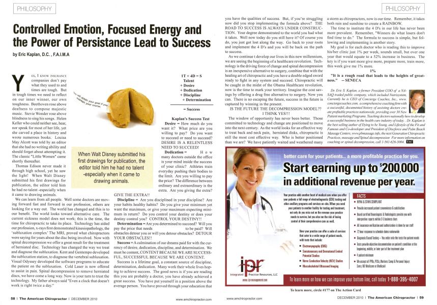 Controlled Emotion, Focused Energy and the Power of Persistance Lead to Success