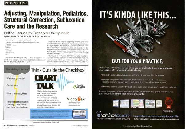 Adjusting, Manipulation, Pediatrics, Structural Correction, Subluxation Care and the Research