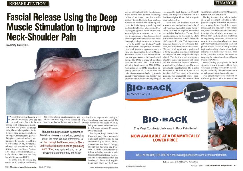 Fascial Release Using the Deep Muscle Stimulation to Improve Neck-Shoulder Pain