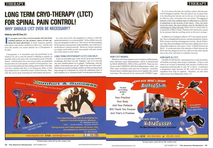 LONG TERM CRYO-THERAPY (LTCT) FOR SPINAL PAIN CONTROL! WHY SHOULD LTCT EVEN BE NECESSARY?