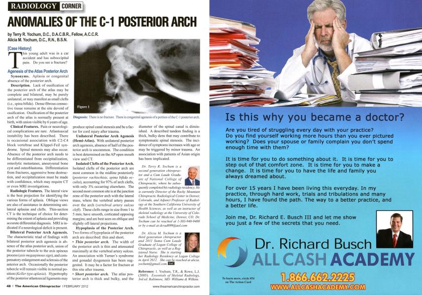 ANOMALIES OF THE C-1 POSTERIOR ARCH