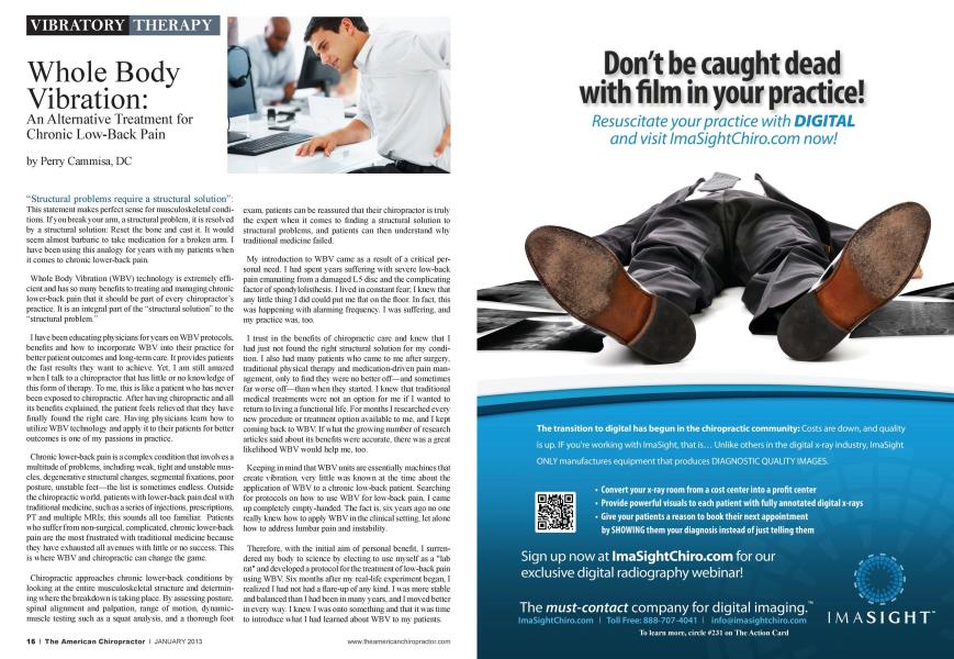 Whole Body Vibration: An Alternative Treatment for Chronic Low-Back Pain