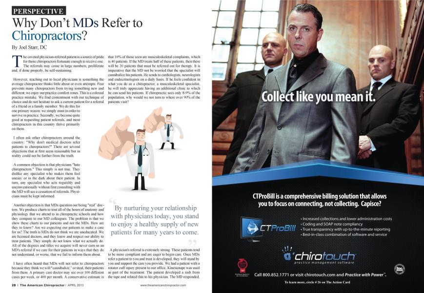 Why Don't MDs Refer to Chiropractors?