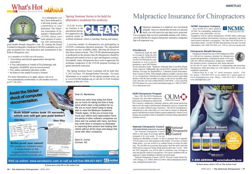 Malpractice Insurance for Chiropractors