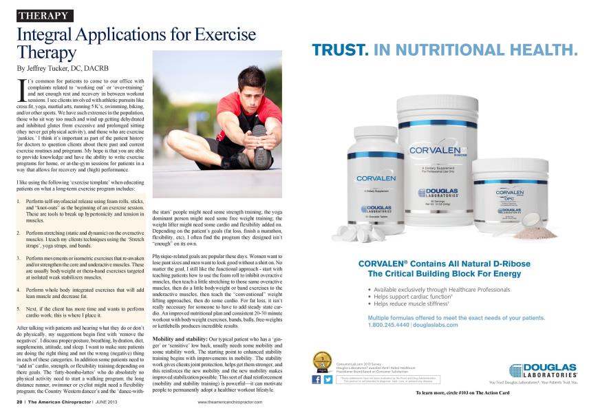 Integral Applications for Exercise Therapy