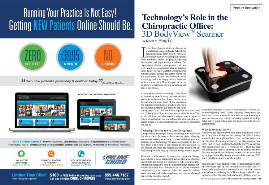 Technology's Role in the Chiropractic Office: 3D Body View Scanner