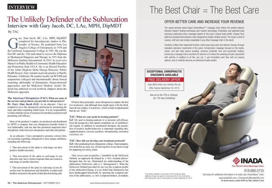 The Unlikely Defender of the Subluxation Interview with Gary Jacob, DC, LAc, MPH, DipMDT