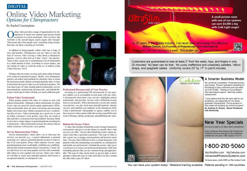 Online Video Marketing Options for Chiropractors