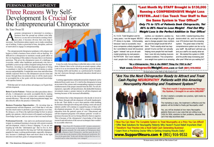 Three Reasons Why Self-Development Is Crucial for the Entrepreneurial Chiropractor