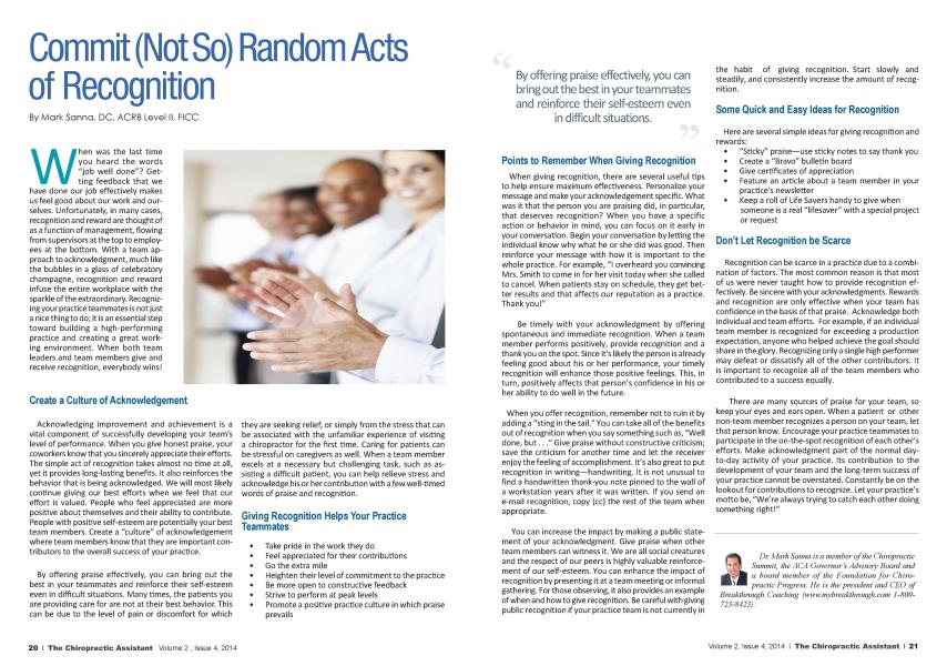 Commit (Not So) Random Acts of Recognition