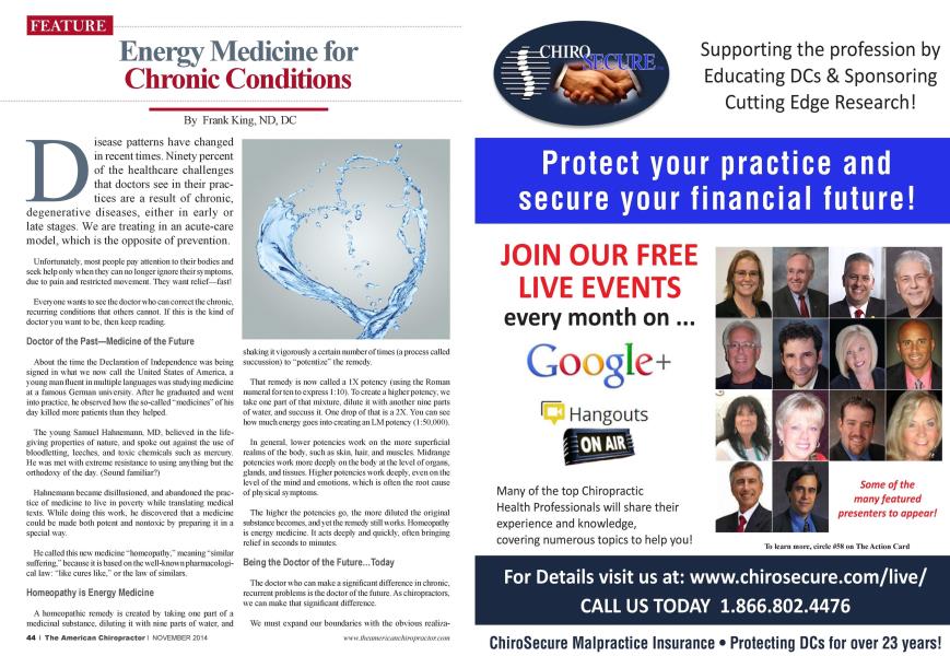 Energy Medicine for Chronic Conditions