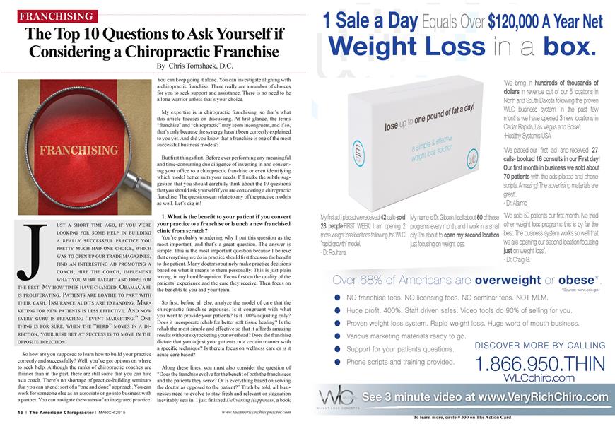 The Top 10 Questions to Ask Yourself if Considering a Chiropractic Franchise