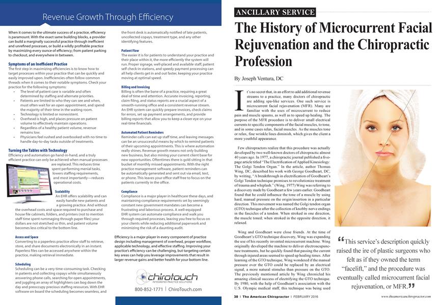 The History of Microcurrent Facial Rejuvenation and the Chiropractic Profession