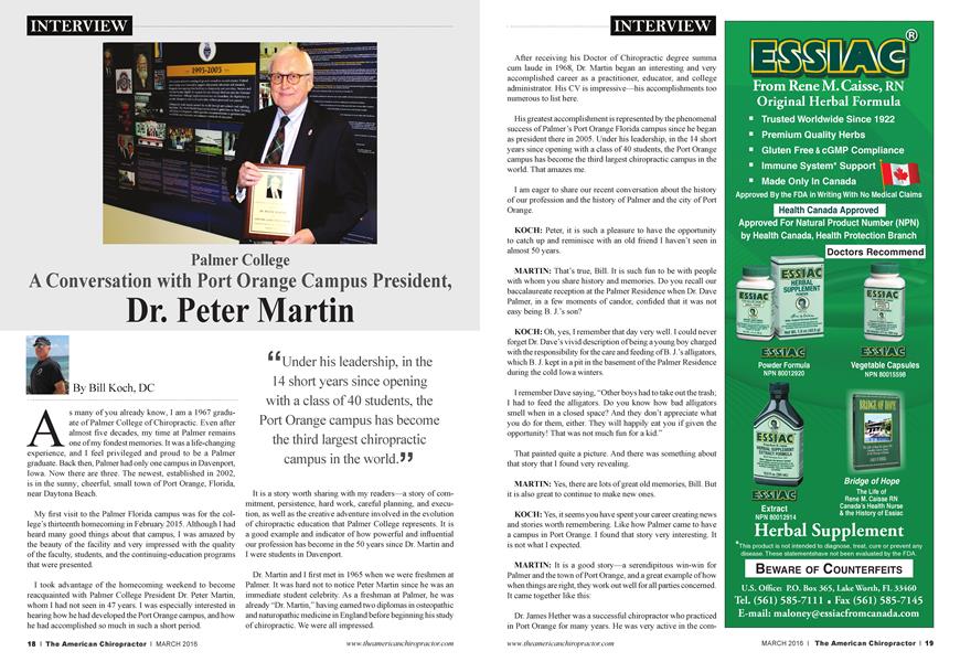 Palmer College A Conversation with Port Orange Campus President, Dr. Peter Martin