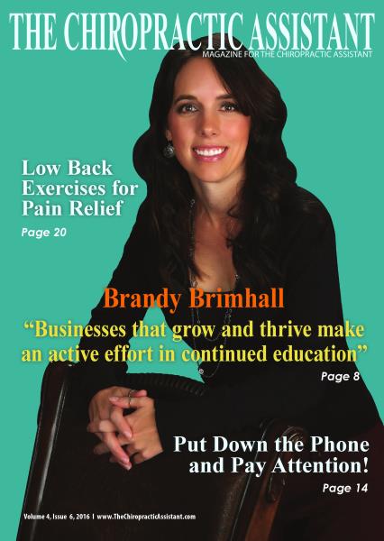 Issue: - The Chiropractic Assistant: DECEMBER 2016 | The American Chiropractor