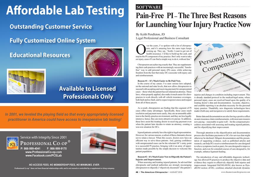 Pain-Free PI-The Three Best Reasons for Launching Your Injury Practice Now