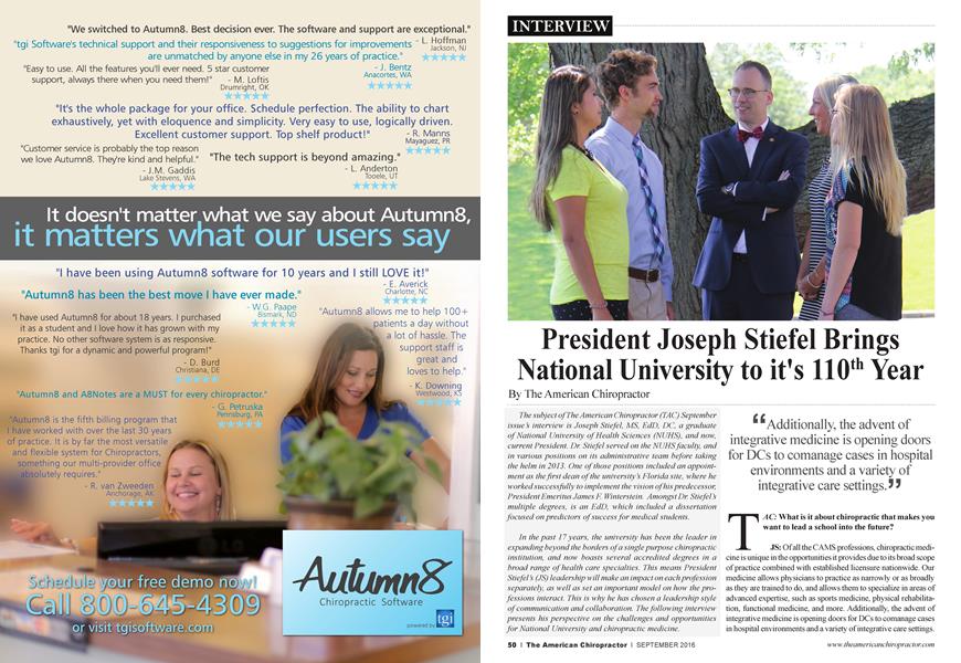 President Joseph Stiefel Brings National University to it's 110th Year