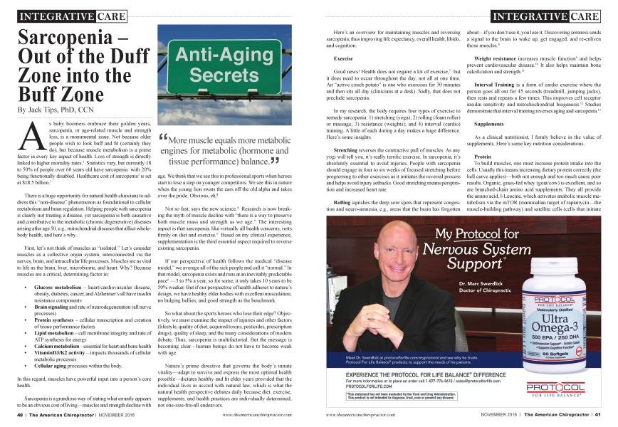 Sarcopenia— Out of the Duff Zone into the Buff Zone