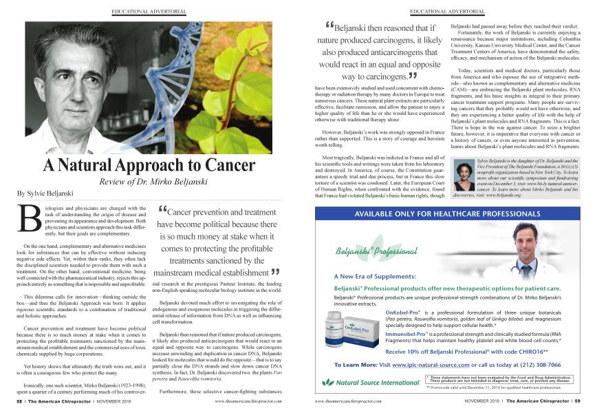 A Natural Approach to Cancer