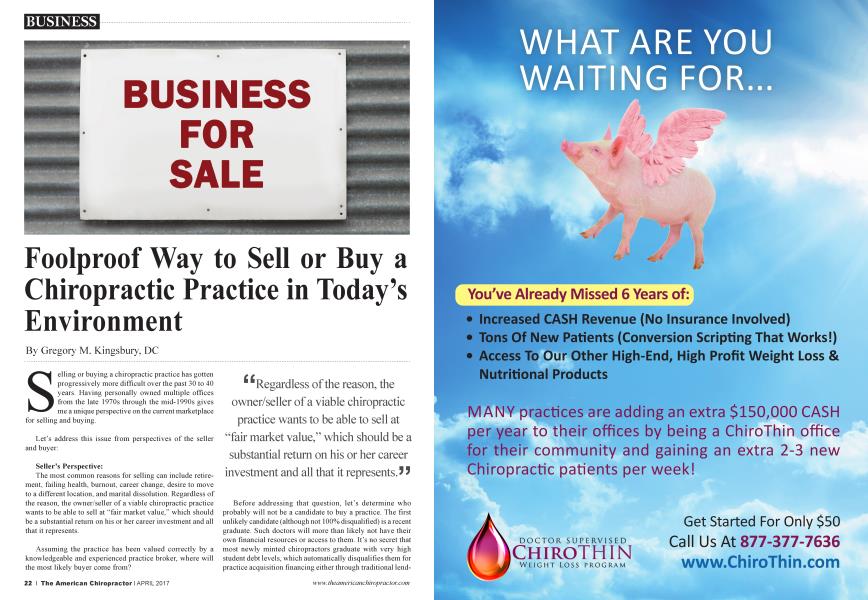 Foolproof Way to Sell or Buy a Chiropractic Practice in Today’s Environment