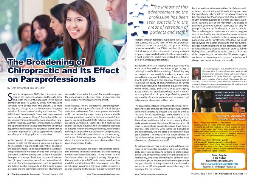 The Broadening of chiropractic and Its Effect on Paraprofessionals