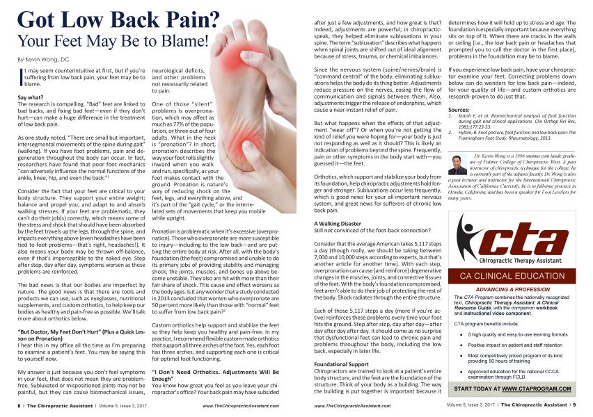 Got Low Back Pain? Your Feet May Be to Blame!