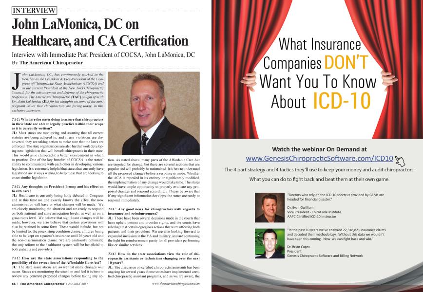 John LaMonica, DC on Healthcare, and CA Certification