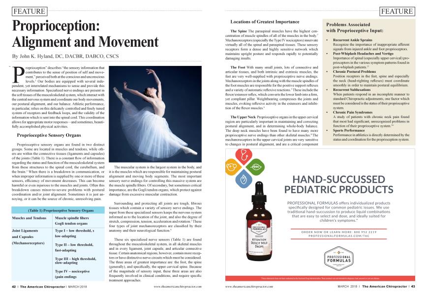 Proprioception: Alignment and Movement