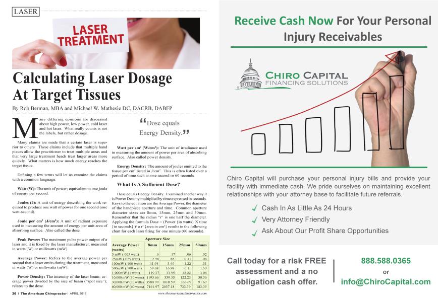 Calculating Laser Dosage At Target Tissues