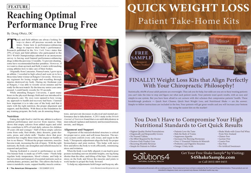 Reaching Optimal Performance Drug Free