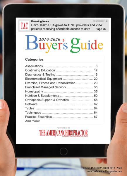 Issue: - 2019-2020 Buyer's guide | The American Chiropractor