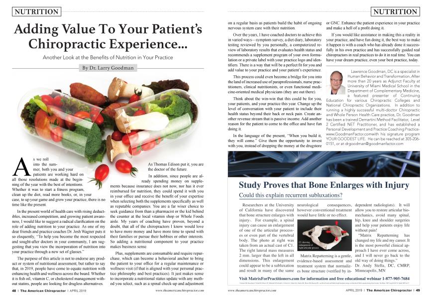 Adding Value To Your Patient’s Chiropractic Experience...