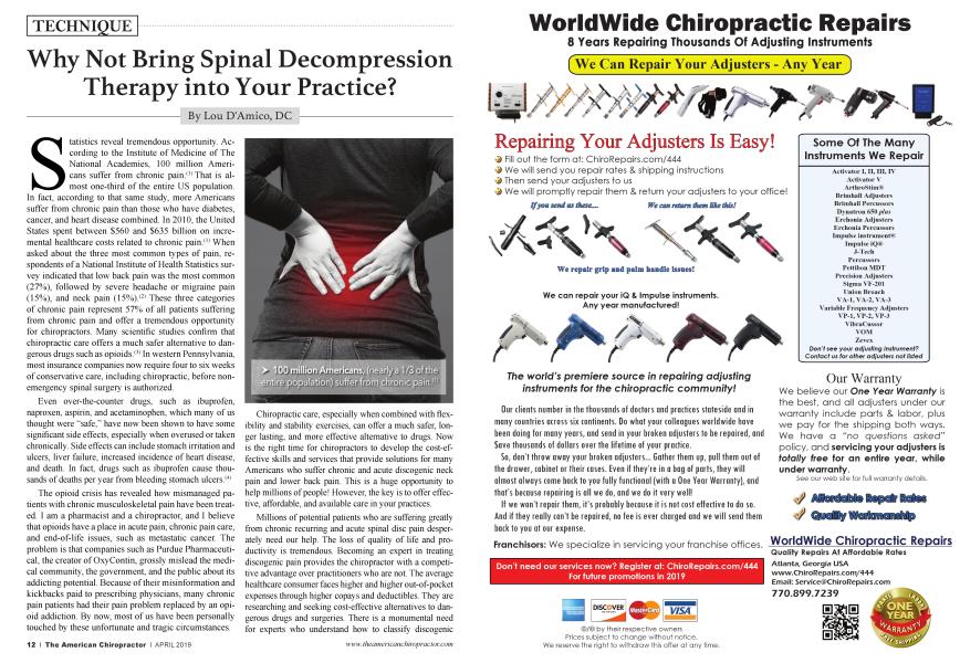 Why Not Bring Spinal Decompression Therapy into Your Practice?